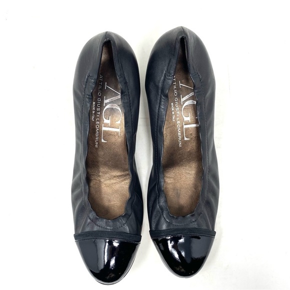 AGL Black Leather Block Heel Shoes - Picture 5 of 6